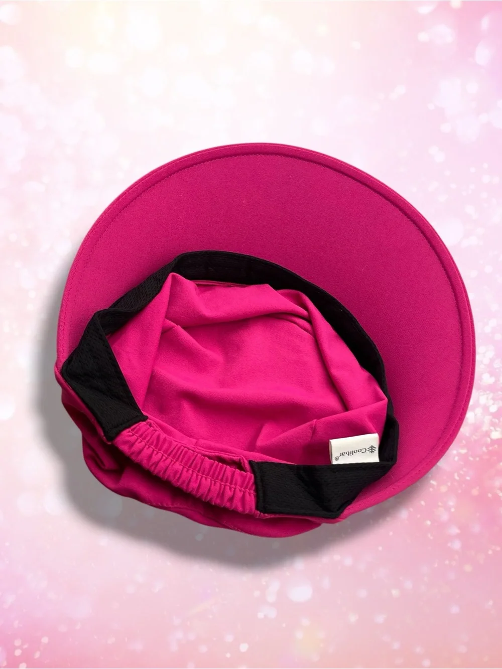 Coolibar UPF 50+ Ruched Sun Hat Bucket Visor Hot Pink Vibrant S/M